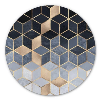 Alu-Dibond Wall Circle Fredriksson - Blue Geometry 