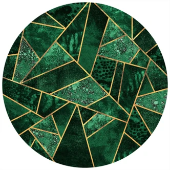 Round wall mural Fredriksson - Dark Green Emerald Abstract - non self-adhesive/self-adhesive wallpapers 