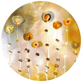 Round wall mural Niksic - Abstract Flowers - non self-adhesive/self-adhesive wallpapers 