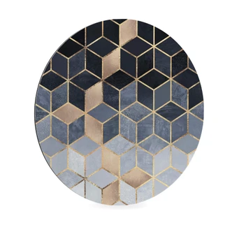 Alu-Dibond Wall Circle Fredriksson - Blue Geometry 