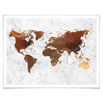 Poster Copper - World Map 