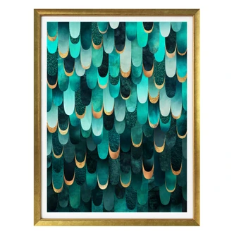 Poster Fredriksson - Turquoise Feathers 
