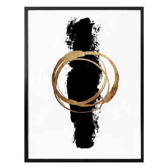 Poster Kubistika - Black & Gold 