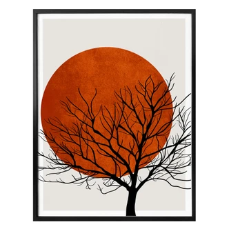 Poster Kubistika - Warm Sunset 