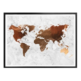 Poster Copper - World Map 