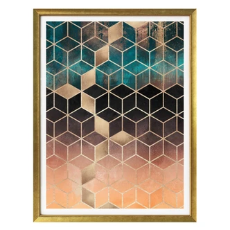 Poster Fredriksson - Gold Green Geometry 