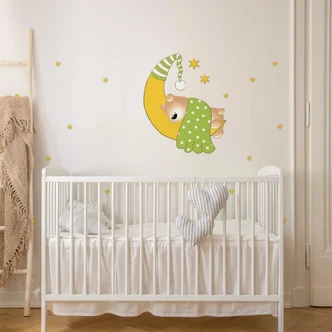 Bear, Moon & Stars (green) Wall sticker 