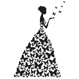 Lady with Butterflies Wall sticker 