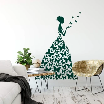 Lady with Butterflies Wall sticker 