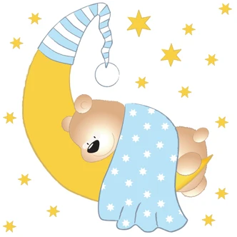 Bear, Moon and Stars (blue) Wall sticker 
