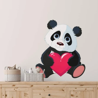 Panda with Heart - Wall Sticker 