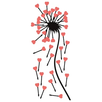 Dandelion Pink Hearts Wall sticker 