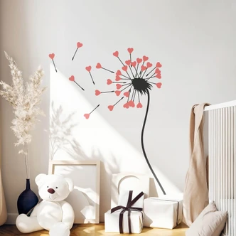 Dandelion Pink Hearts Wall sticker 