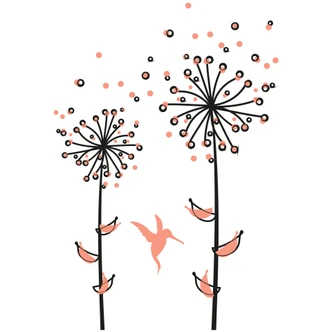 Dandelions Peach Wall sticker 