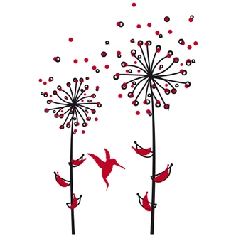 Dandelions Red Wall sticker 