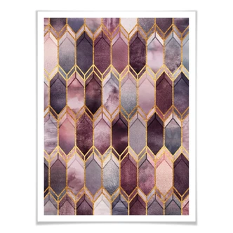 Poster Fredriksson - Pink and Gold Glass 