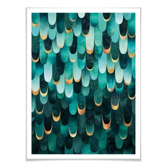 Poster Fredriksson - Turquoise Feathers 