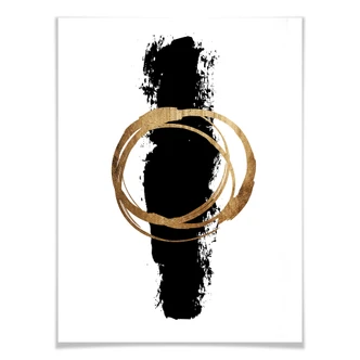 Poster Kubistika - Black & Gold 