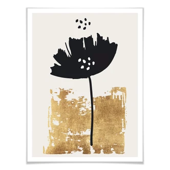 Poster Kubistika - Black Flower 