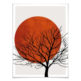 Poster Kubistika - Warm Sunset 