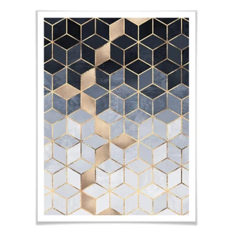 Poster Fredriksson - Blue Geometry 