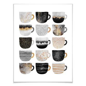Poster Fredriksson - Black & Gold Coffee Cups 