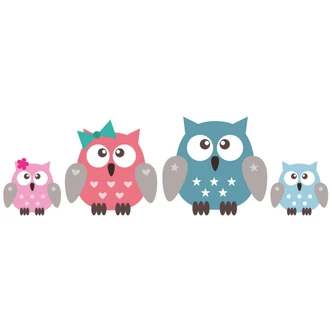 Owl Family Wall sticker 
