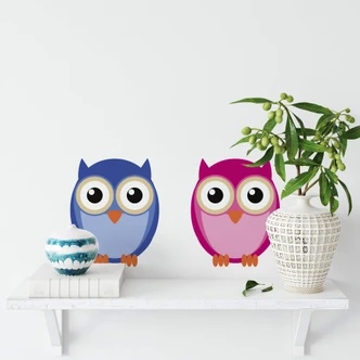 Einstein Owl and Mrs. Owl Wall sticker 