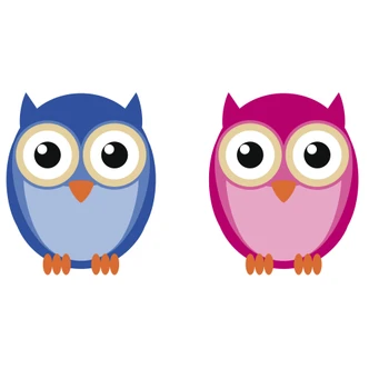 Einstein Owl and Mrs. Owl Wall sticker 