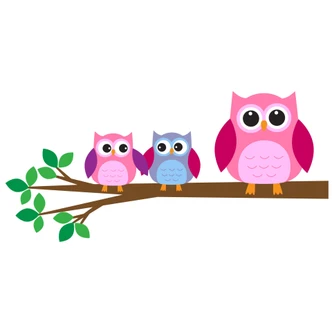 Branch with Owls 1 Wall sticker 