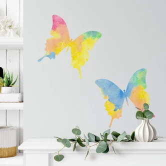 Watercolor Butterfly Couple Wall Sticker 