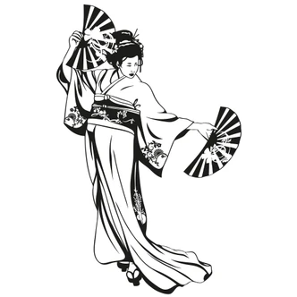 Geisha Fan Dance Wall sticker 