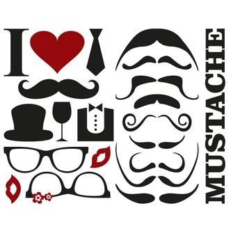 Mustache Pet Set Wall sticker 