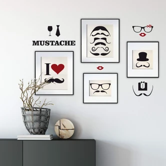 Mustache Pet Set Wall sticker 