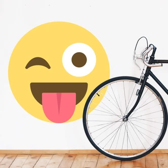 Wall Sticker Emoji Winking Eye 