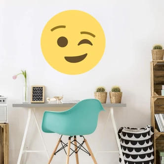Wall Sticker Emoji Winking Face 