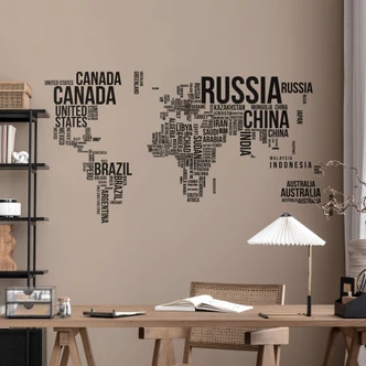 World Map Typograhy Wall sticker 