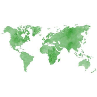 Aquarel World Map (Green) Wall Sticker 