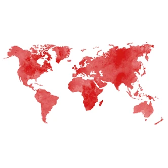 World Map Water Colour (Red) Wall sticker 