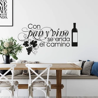 Con pan y vino se anda el camino Wall sticker 