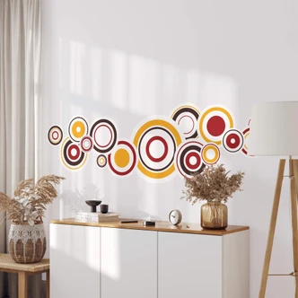 Retro Bubbles Orange Wall sticker 