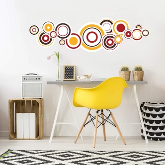 Retro Bubbles Orange Wall sticker 