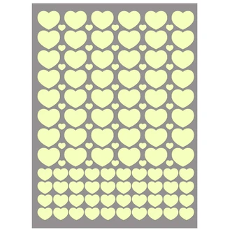 Hearts Glow in the dark stickers 