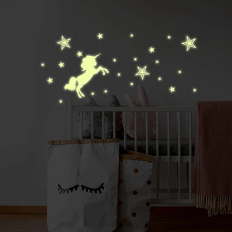 Wall Sticker Illuminated Unicorn 