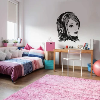 Girl with Headphones Wall sticker 
