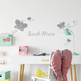 Butterflies + Name Wall sticker 