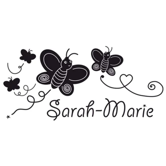 Butterflies + Name Wall sticker 
