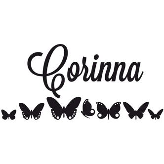 Butterflies 2 + Name Wall sticker 