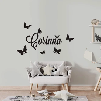 Butterflies 2 + Name Wall sticker 