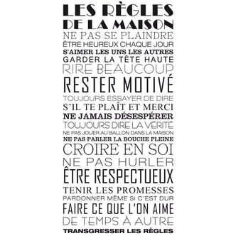 Règles de la maison Wall sticker 